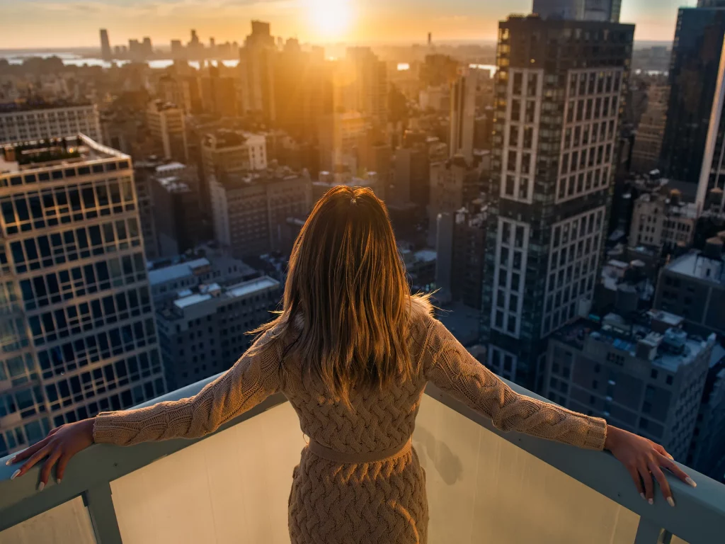 Ausblick von einer Penthouse Wohnung